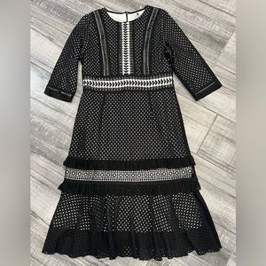 Black and white lace dress